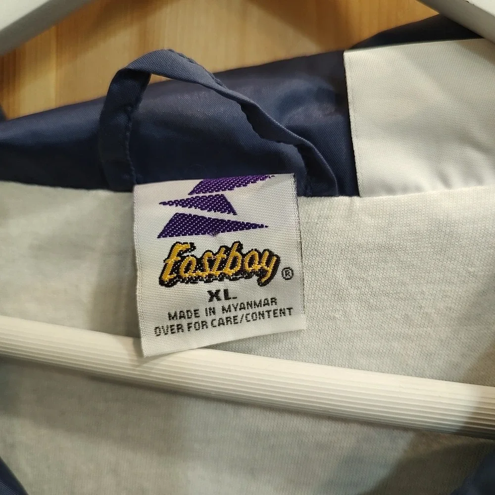 Vtg Starter Windbreaker‎ Sz XL 90s Navy White Half-Zip Pullover Basketball Retro